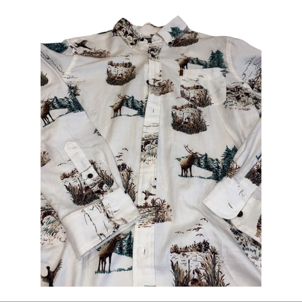 Chaps All-Over Print Button-Down Long-Sleeve Polo - image 2